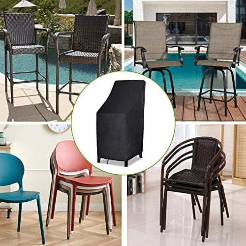 Stackable Patio Chair Covers, High Back Outdoor Chair Covers, 600D Heavy Duty...