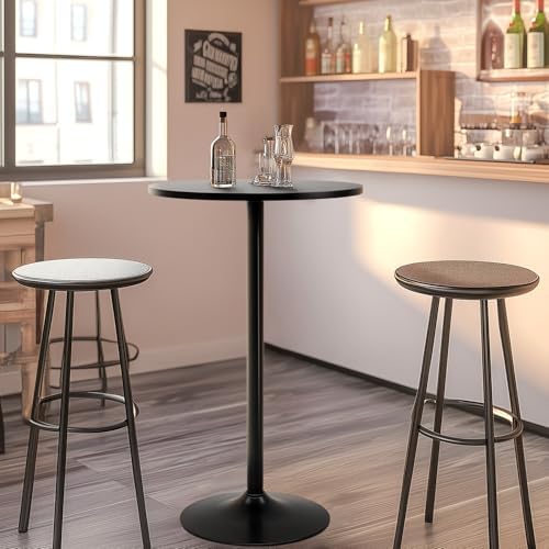 FDW | Bar Table | 40 Inch | Black | Fixed Height Round Table