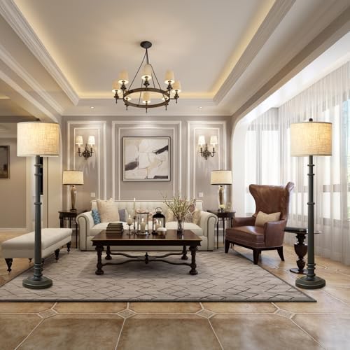 EJIAXIN Floor Lamps for Living Room - 60" Farmhouse Floor Lamp with Adju...