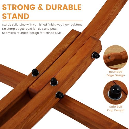 Lazy Daze 10.5 FT Hammocks Stand, Outdoor Arc Wood Hammock Stand
