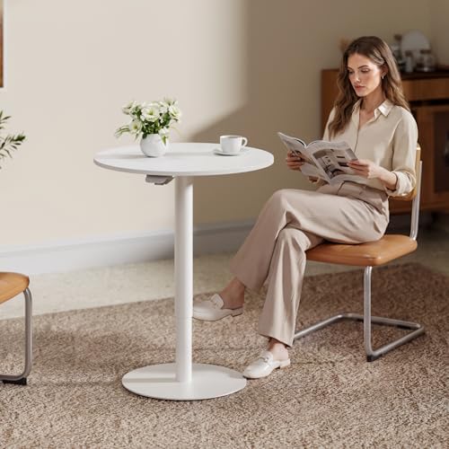 SANODESK 27.5'' Pneumatic Height Adjustable Round Dining Table Bar Table