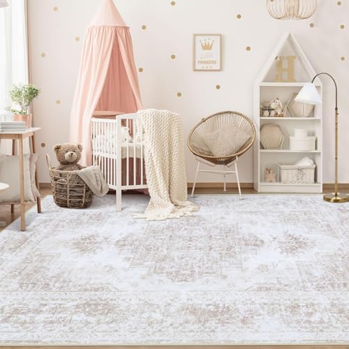 XLUEZ Area Rug 6x9 Living Room Rug, Machine Washable Vintage Distressed Medal...