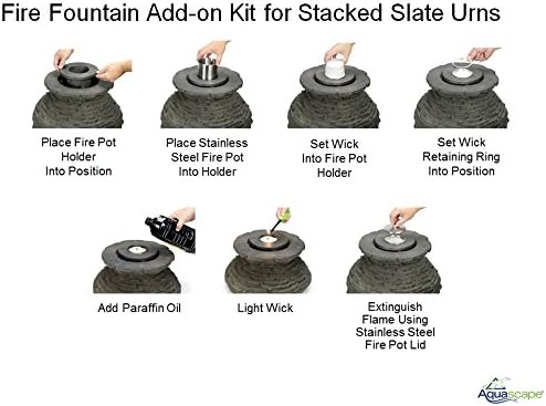 Aquascape 78221 Fire Fountain Stacked Slate Urn Add-On Kit