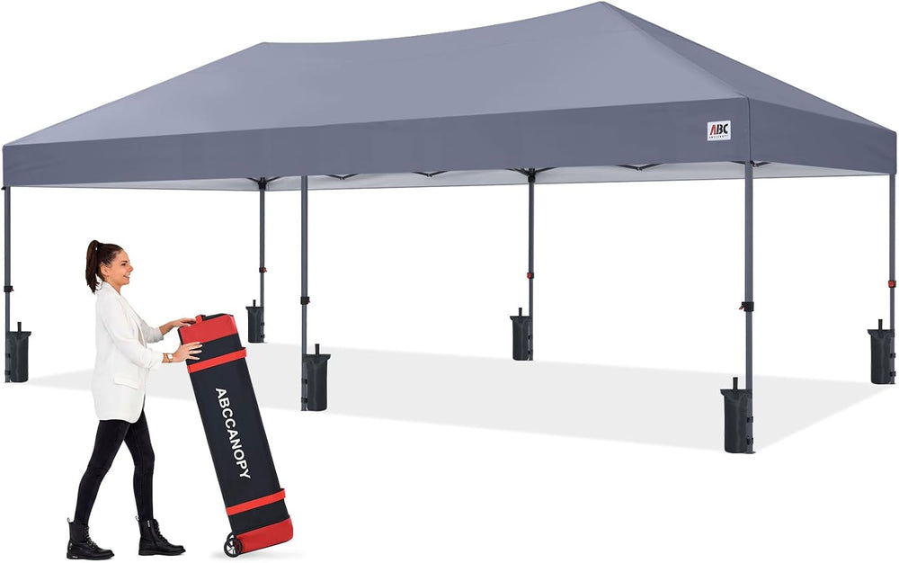 ABCCANOPY 10x20 Pop Up Canopy, Heavy Duty Weather Protection, Light Gray