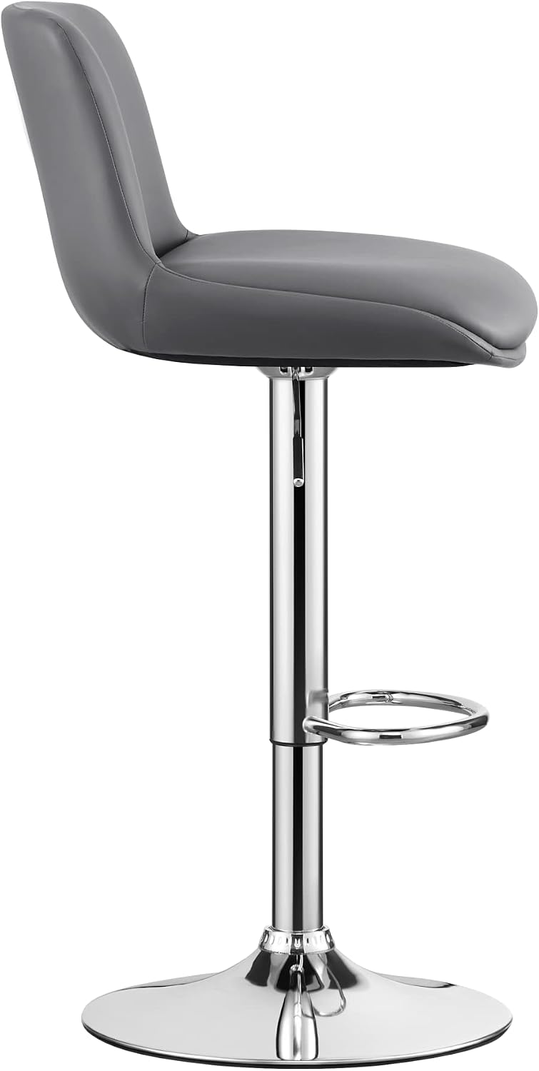 MINCETA Bar Stools,Modern Upholstered Swivel Stool with Back for Bar and Coun...