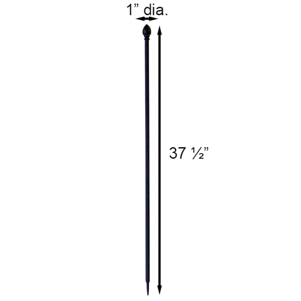 Bulk Buy of 12 Panacea 87102 Garden Fence Posts, Black, 37.5" H Each