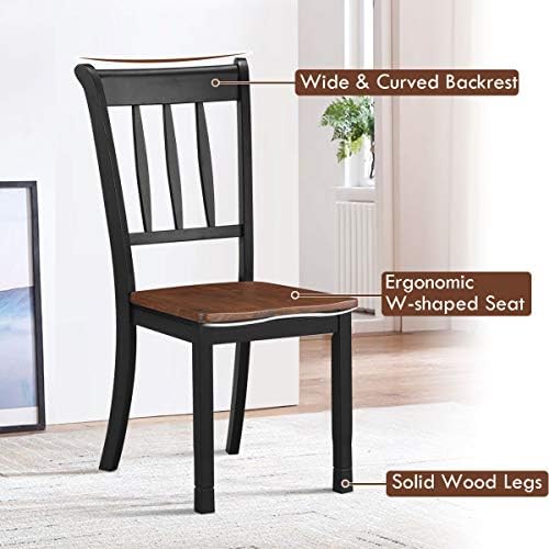 GIANTEX Wood Dining Chairs Set of 4, Armless Kitchen Chairs