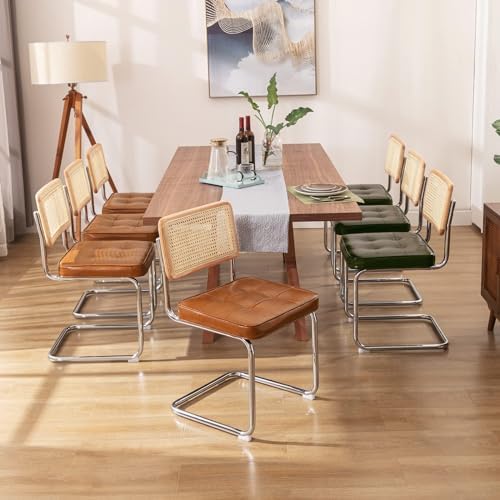 Zesthouse Natural Rattan Dining Chairs Set of 2, Modern Cesca Kitchen Chair