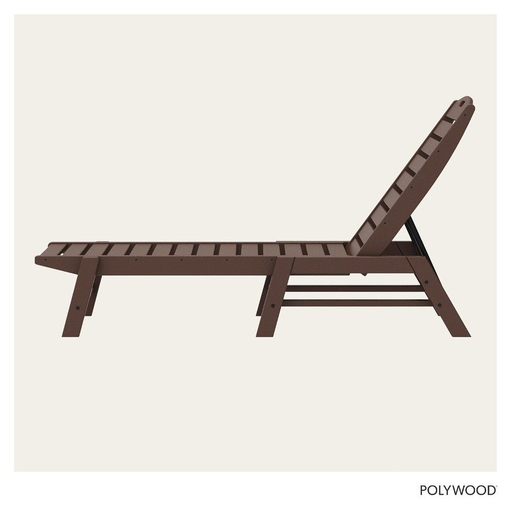 POLYWOOD Stackable Nautical Chaise, Mahogany