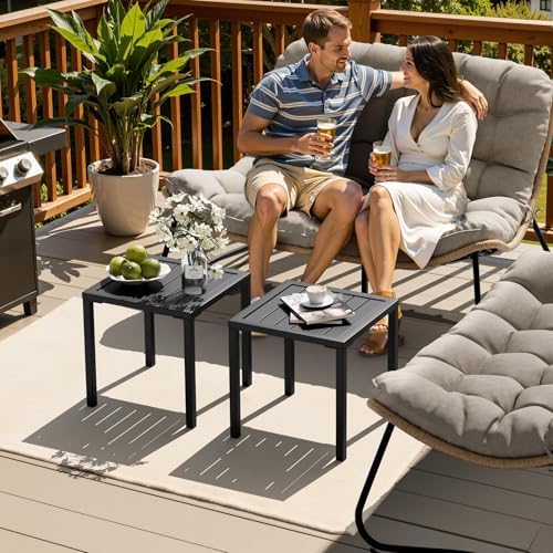 Crestlive Products Aluminum Outdoor Side Table, Pool Lounge Chair Side Table,...