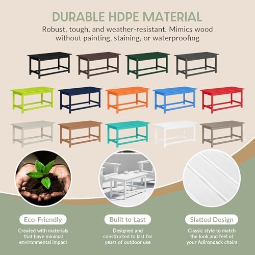 WestinTrends Malibu Outdoor Poly Lumber Coffee Table, 35.25" x 17.5&quot...