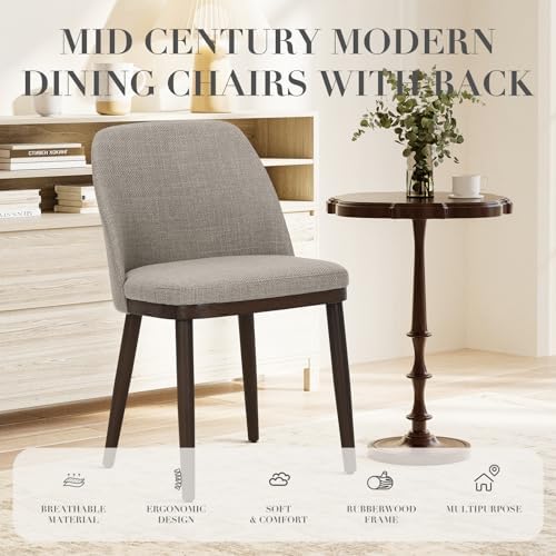 COLAMY Upholstered Dining Chairs Set of 4, Modern Kitchen Chairs with Back, F...