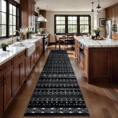 SERISSA 2x10 Washable Non-Slip Boho Runner Rug for Hallway