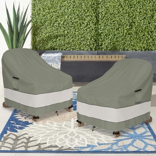 Outdoor Adirondack Chair Cover 2 Pack,Waterproof 100% Patio Chair Covers,32W ...