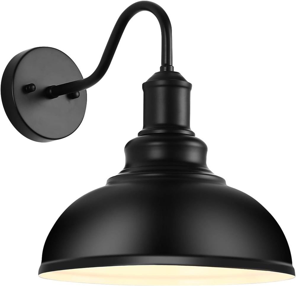 Outdoor Wall Sconces, Exterior Farmhouse Gooseneck Barn Light, Vintage Matte ...