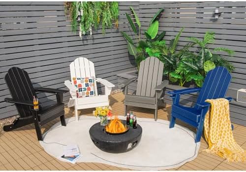 GIANTEX 2-Pack Adirondack Chair, Outdoor Folding Chairs, HDPE Weather Resista...