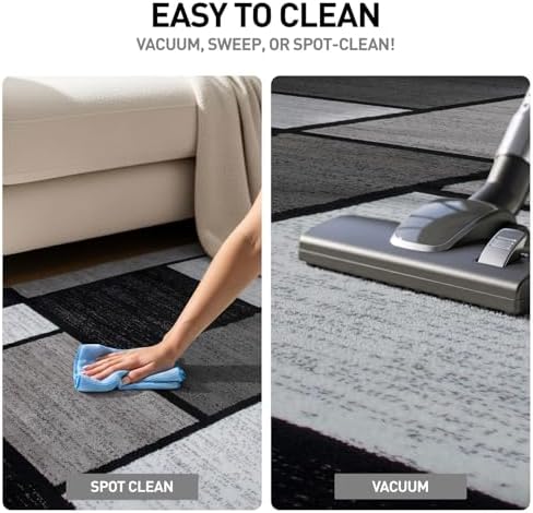 Rugshop Geometric Boxes Modern Soft Living Room Area Rug Gray 12' x 15'