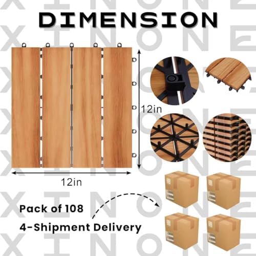 interlocking deck tiles, 12x12in acacia wood flooring for shown in use