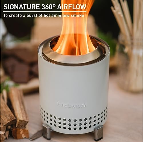 Solo Stove Mesa, 5.1 Inch Tabletop Fire Pit with Stand - Smokeless, Stainless...