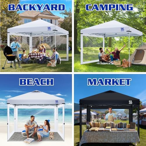 FANPAT 3Pcs Clear Sidewalls for 10x10 Pop Up Canopy, White(Sidewalls only)