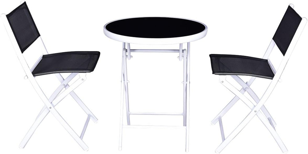 Giantex Bistro Table Set, 3 Piece Patio Bistro Set, Outdoor Folding Table and...
