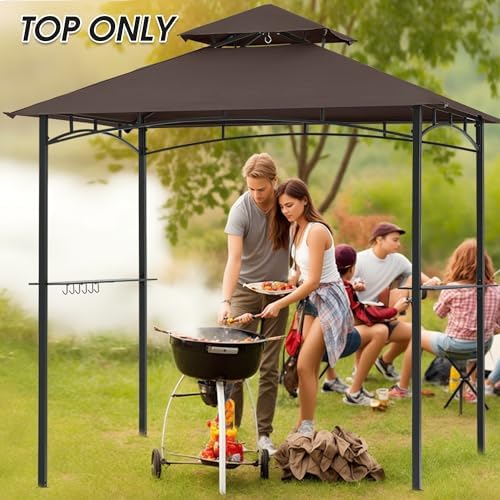 MASTERCANOPY Replacement Canopy top for Grill Gazebo L-GG001PST-F, Brown