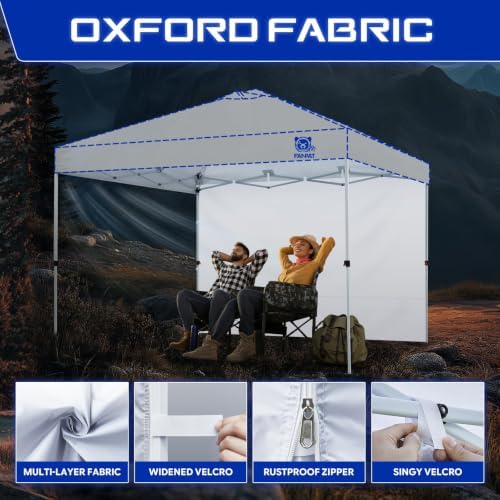 FANPAT Sidewalls for 10x10 Pop Up Canopy, Dusk Gray (3Pcs Sidewalls Only)