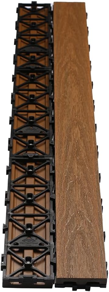 NewTechWood UltraShield Naturale 3 in. x 3 ft. Quick Composite Single Slat De...