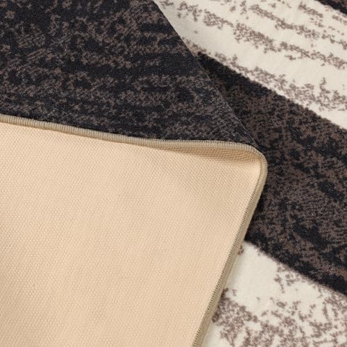 SUPERIOR Rockwood Modern Geometric Indoor Area Rug, 12'x18', A Chocolate