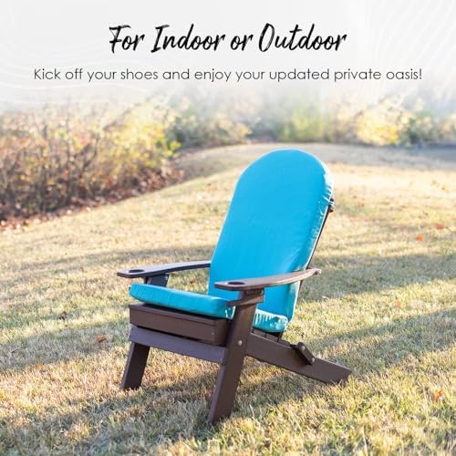 RSH DECOR: Tufted Adirondack Chair Cushion | 42.5” x 21” | All-Weather Spun F...