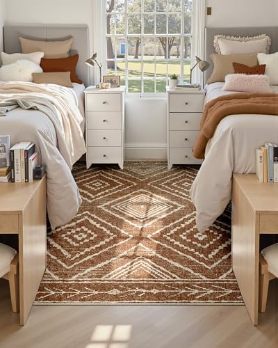 BESTSWEETIE 5'x7' Washable Area Rug for Living Room Bedroom Yellowbrown