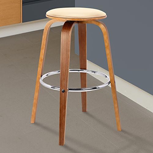 Armen Living Harbor Mid Century Modern 26" Seat Height Backless Swivel C...