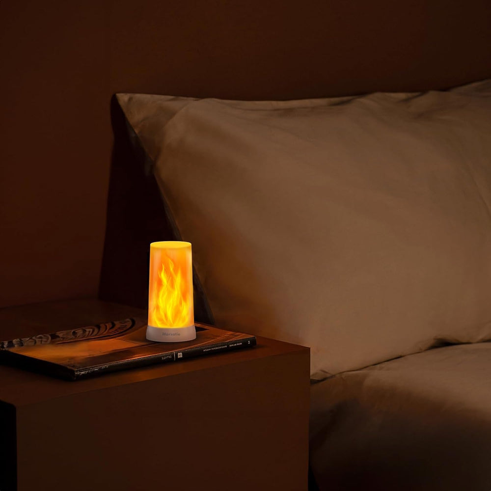 Morsatie Upgraded Rechargeable Flame Light with Remote & Timer, 4 Modes