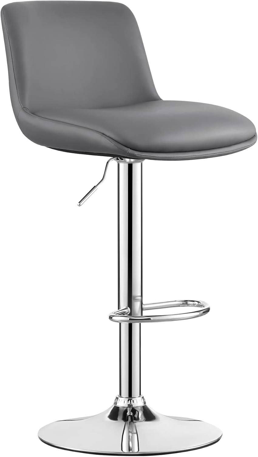 MINCETA Bar Stools,Modern Upholstered Swivel Stool with Back for Bar and Coun...