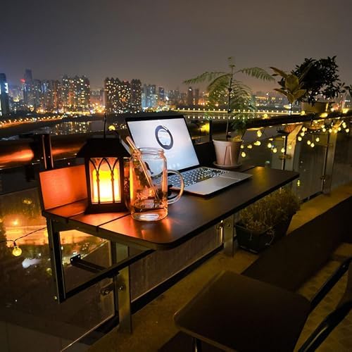 Foldable Balcony Bar Table for Railings, Folding Hanging Deck Rail Table for ...