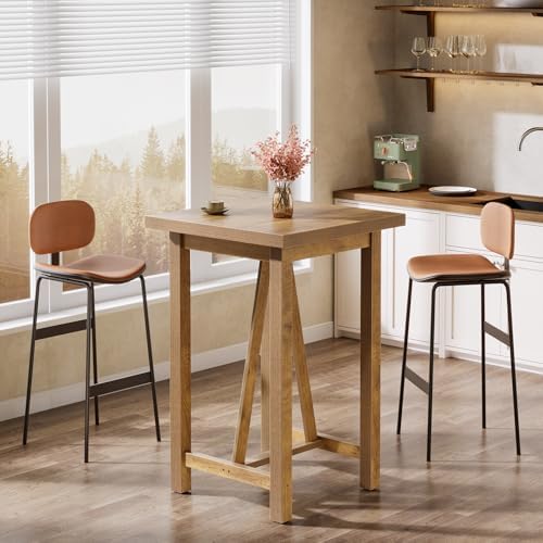 Tribesigns Square Bar Table, 39.4" Tall Counter Height Pub Table for Coc...