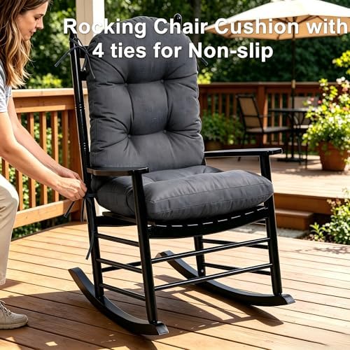 QILLOWAY Outdoor High Back Chair Cushion for Adirondack, All Weather Rocking ...