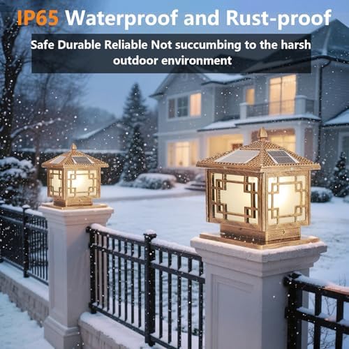 Solar Post Lights Outdoor Waterproof Gate Post Mount Lights with Solar LED