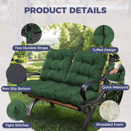 Wicker Chair Cushions of 3 Pieces, Waterproof Cushions for Patio Furniture, T...