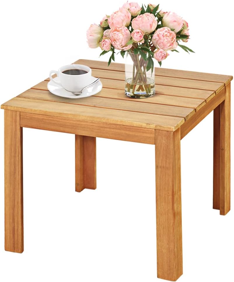 Giantex Outdoor Side Table, Acacia Wood Adirondack Table W/Oil Finished, 220l...