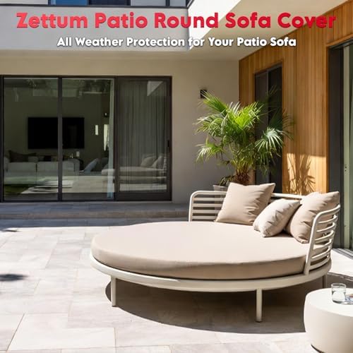 Zettum Outdoor Daybed Cover 92 Inch - 600D Patio Round Sofa Cover Waterproof ...