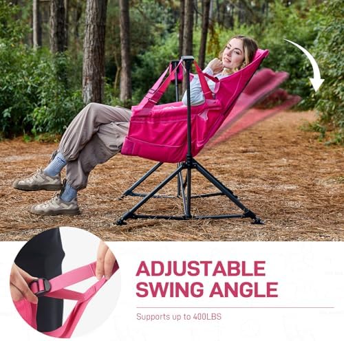 EVER ADVANCED Padded Oversized Hammock Camping Chair, Compact Heavy Duty Swin...