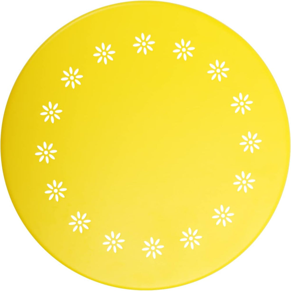 danpinera Outdoor Side Tables with Flower Cut Outs, Weather Resistant Steel P...
