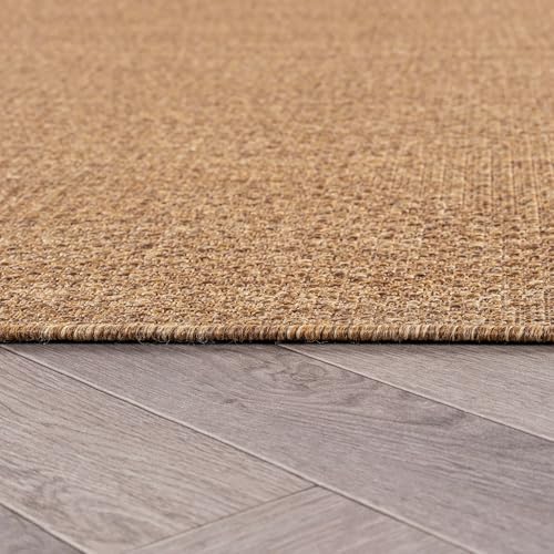 Rugshop Modern Checkered Boxes Indoor Outdoor Rug Natural/Jute 5' x 7'