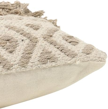 · REDEARTH · Textured Handwoven Throw Pillow Cases Geometric Craft Taupe