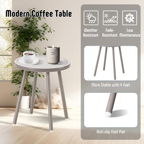 Werph 3-Piece Patio Furniture Set, Bistro Gray Table and Chairs Set of 2