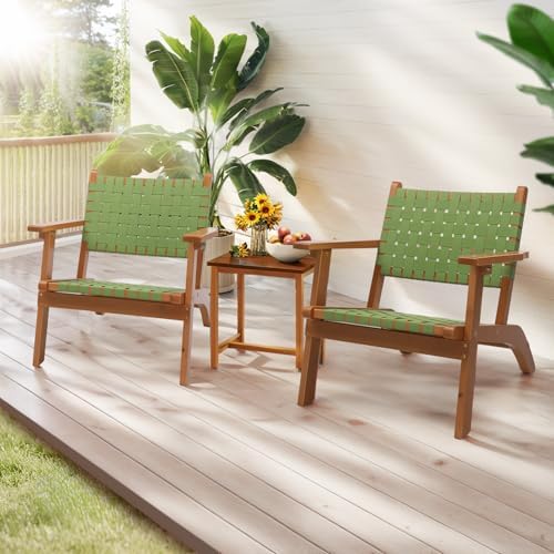 VINGLI Outdoor Armchair, Wooden Adirondack Chair All-Weather Wooden Patio Cha...