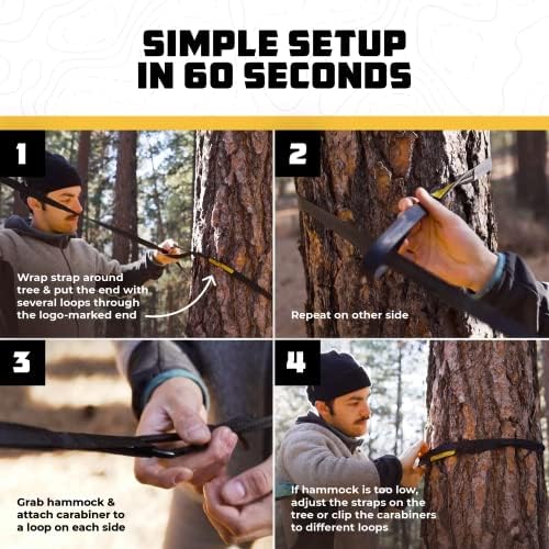 Wise Owl Outfitters Camping Hammock – up to 500lbs Portable Hammock with Tree...