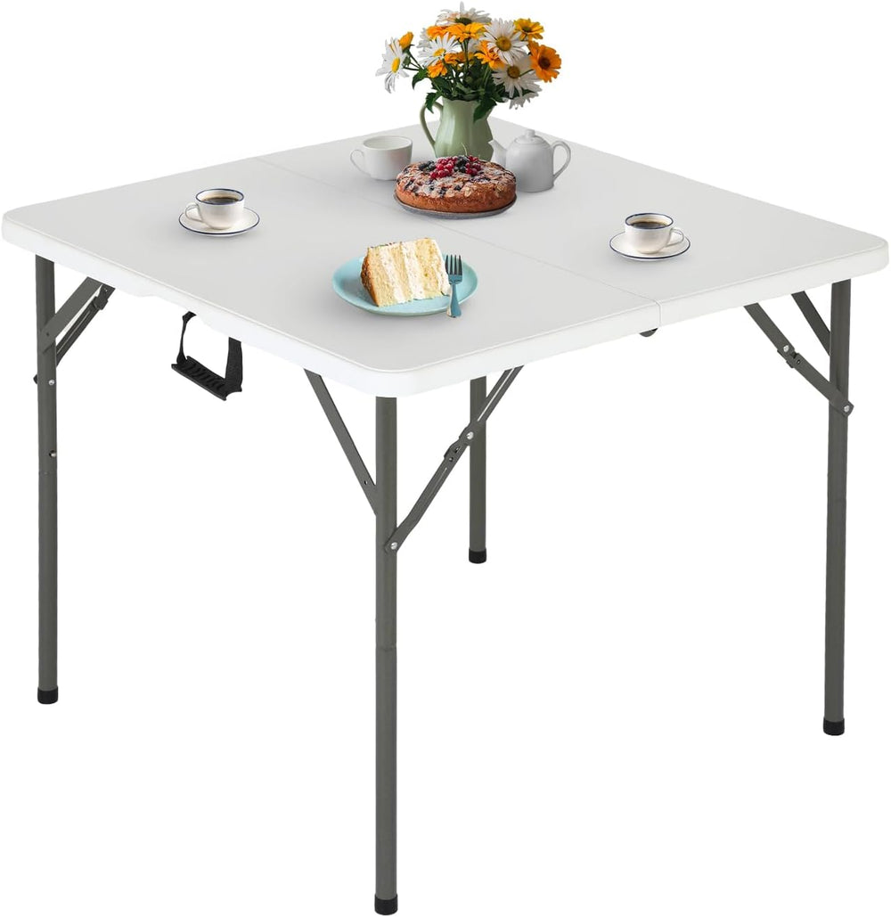 FDW | 34" Folding Table | White | Portable Plastic Table