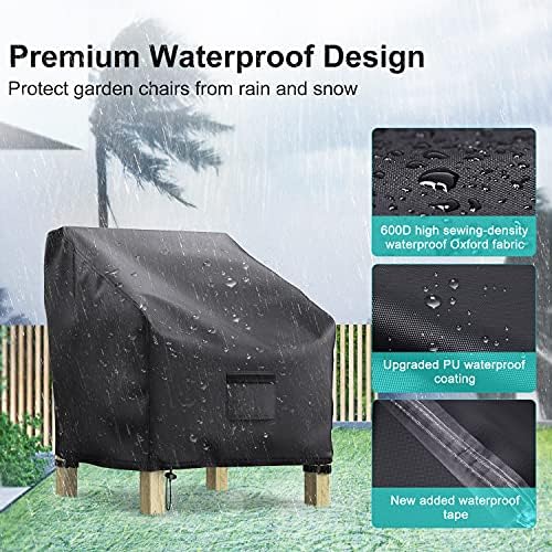 2 Pack Outdoor Patio Chair Covers Waterproof 38"Wx31"Dx29"H, B...